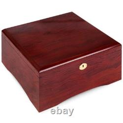 750 Count Glossy Wooden Mahogany Poker Chips Set Storage Case New