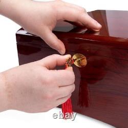 750 Count Glossy Wooden Mahogany Poker Chips Set Storage Case New