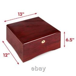 750 Count Glossy Wooden Mahogany Poker Chips Set Storage Case New