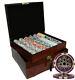 750 High Roller Casino Poker Chips Set High Gloss Wood Case Custom Build