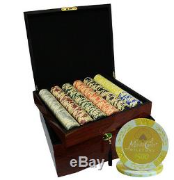 750 Monte Carlo Millions Poker Chips Set High Gloss Wood Case Custom Build