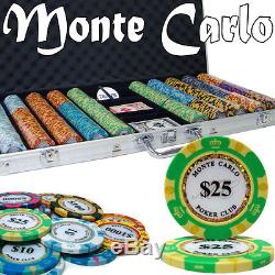750 Piece Monte Carlo 14 Gram Clay Poker Chip Set with Aluminum Case (Custom)