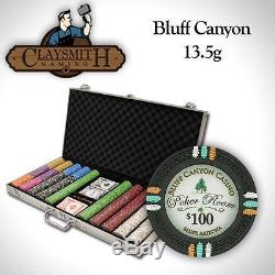 750 ct Bluff Canyon 13.5 Gram Casino Grade Poker Chip Set Aluminum Case