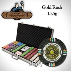 750 ct Gold Rush 13.5 Gram Casino Grade Poker Chip Set Aluminum Case