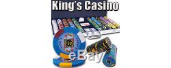 750 ct Kings Casino 14g Poker Chips Set with Case, 2 Decks, 5 Dice, Dealer Button