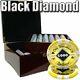 750ct. Black Diamond 14g Poker Chip Set in Hi-Gloss Mahogany Wood Carry Case