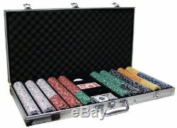 750ct. Coin Inlay 14g Poker Chip Set in Aluminum Metal Carry Case