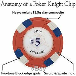 750ct. Poker Knights 13.5g Poker Chip Set in Mahogany Wooden Carry Case