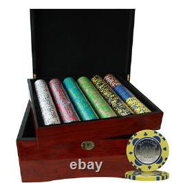 750pcs MONTE CARLO COIN INLAY POKER CHIPS SET HIGH GLOSS WOOD CASE CUSTOM BUILD