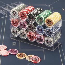 800Pcs Poker Chips & 12 Pcs Acrylic Trays Set