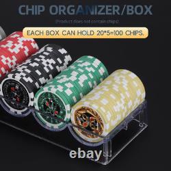 800Pcs Poker Chips & 12 Pcs Acrylic Trays Set