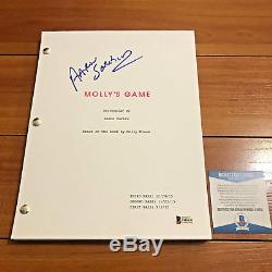 AARON SORKIN SIGNED MOLLY'S GAME MOVIE SCRIPT with COA + POKER CHIP SET FYC