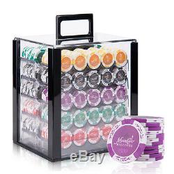 ALPS Monte Carlo Casino 1000pcs Poker Set with Acrylic Case / 13.5g Clay Chips