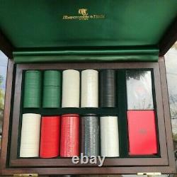 Abercrombie & Fitch Poker Chip Gaming Boxed Set Wood PREOWNED