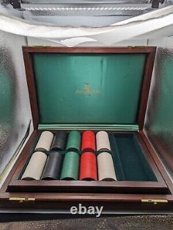 Abercrombie Fitch Vintage Poker Chip Set In Wood Box Case Incomplete