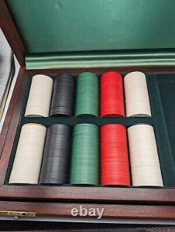 Abercrombie Fitch Vintage Poker Chip Set In Wood Box Case Incomplete