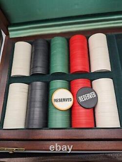 Abercrombie Fitch Vintage Poker Chip Set In Wood Box Case Incomplete