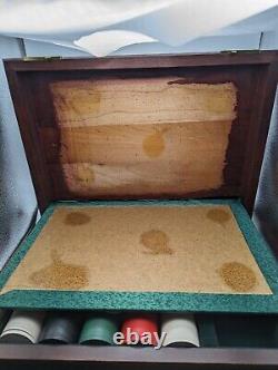 Abercrombie Fitch Vintage Poker Chip Set In Wood Box Case Incomplete