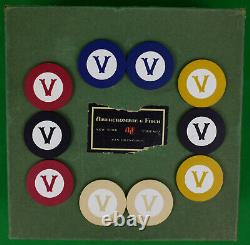 Abercrombie & Fitch c1940s Poker'V' Chip Box Set (In A&F Box)