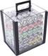 Ace Casino 1000 Clay Composite Poker Chips Set with Display Case & Holders