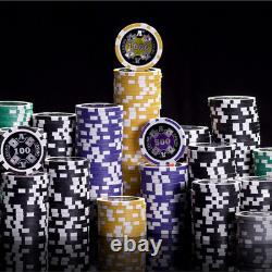 Ace Casino 1000 Clay Composite Poker Chips Set with Display Case & Holders