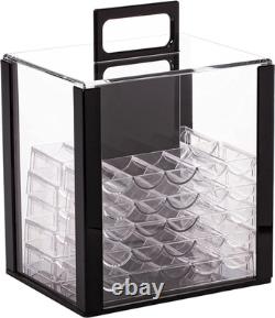 Ace Casino 1000 Clay Composite Poker Chips Set with Display Case & Holders
