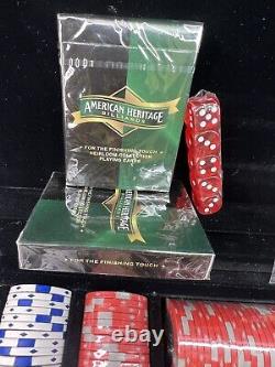 American Heritage Billiards Heirloom Poker Set Professional 500 Piece 90% Sealed