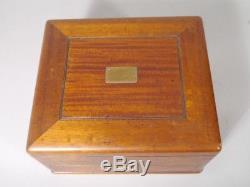 Antique 19th C Fine Wood Boxed Multi Game Set CHESS BACKGAMMON POKER CHIPS DICE