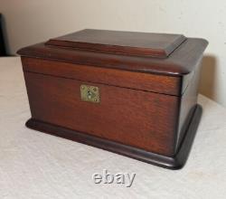 Antique 19th century handmade wood poker box set clay gambling cards chips