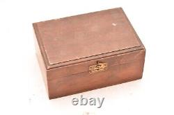 Antique Civil War Mini Bone Poker Chip Set w Holders & Wood Box Small