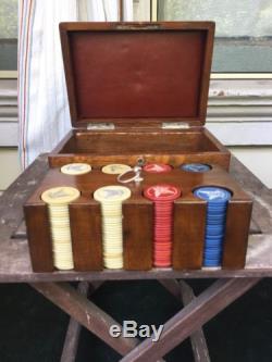 Antique Clay Poker Chip Set Beautiful