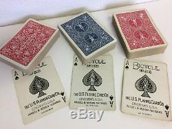 Antique Eagle poker chip set Steer head Bicycle Russell Morgan playing cards