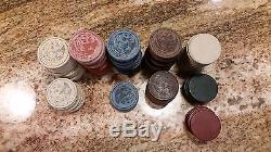 Antique Poker Chip Set 114 Tiger Clay Vintage Rare 38 plain RESELL FOR PROFIT