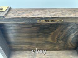 Antique Poker Chip Set Clay Composition Chips Wooden Caddy & Wood Box with Key
