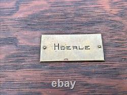 Antique Poker Chip Set Clay Composition Chips Wooden Caddy & Wood Box with Key