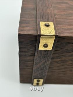 Antique Poker Chip Set Clay Composition Chips Wooden Caddy & Wood Box with Key