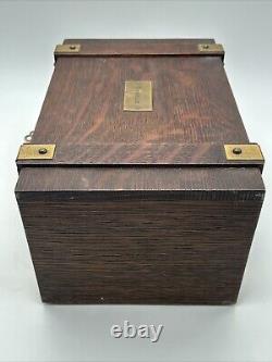 Antique Poker Chip Set Clay Composition Chips Wooden Caddy & Wood Box with Key