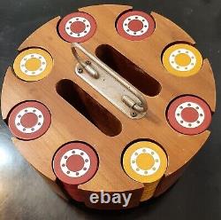 Antique Red and Yellow Dotted Wheel Poker Set in hardwood Carousel