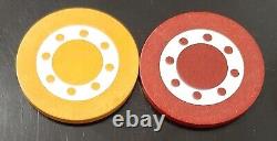 Antique Red and Yellow Dotted Wheel Poker Set in hardwood Carousel