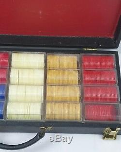 Antique Royal Brand by Crisloid Poker Chip Set Bakelite Catalox Chips with Case
