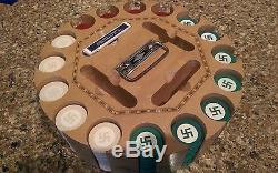 Antique Swastika Poker Chip Set