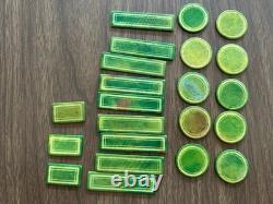 Antique Vintage Bone Gaming Poker Chip Set in Wood Box