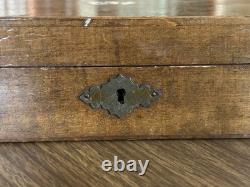 Antique Vintage Bone Gaming Poker Chip Set in Wood Box