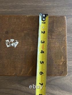 Antique Vintage Bone Gaming Poker Chip Set in Wood Box