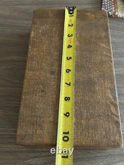 Antique Vintage Bone Gaming Poker Chip Set in Wood Box