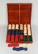 Antique Vintage Poker Chip set with Caddy and Lock Storage Box WWI