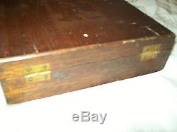Antique Vintage Poker Chips Set With Lined Wooden Caddy Case Box Excellent Condi