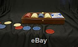 Antique/Vintage Rawlplug Screws Advertising Poker Chip Set In Original Case