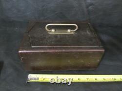 Antique bakelite poker chip BLAX #630 set with wood case box/rack & 192ish chips