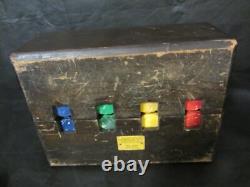 Antique bakelite poker chip BLAX #630 set with wood case box/rack & 192ish chips